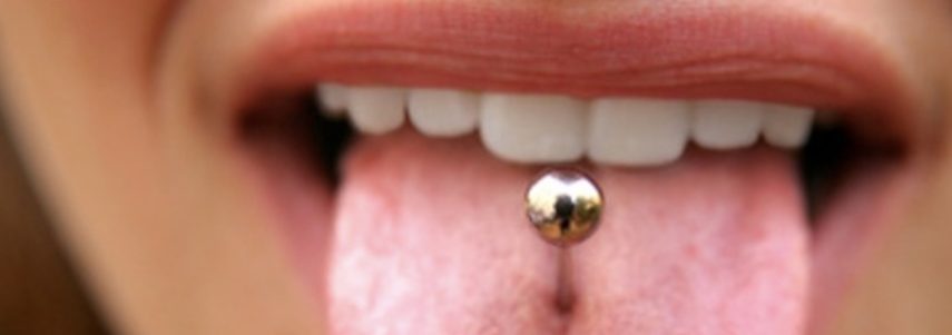 lip or tongue piercing